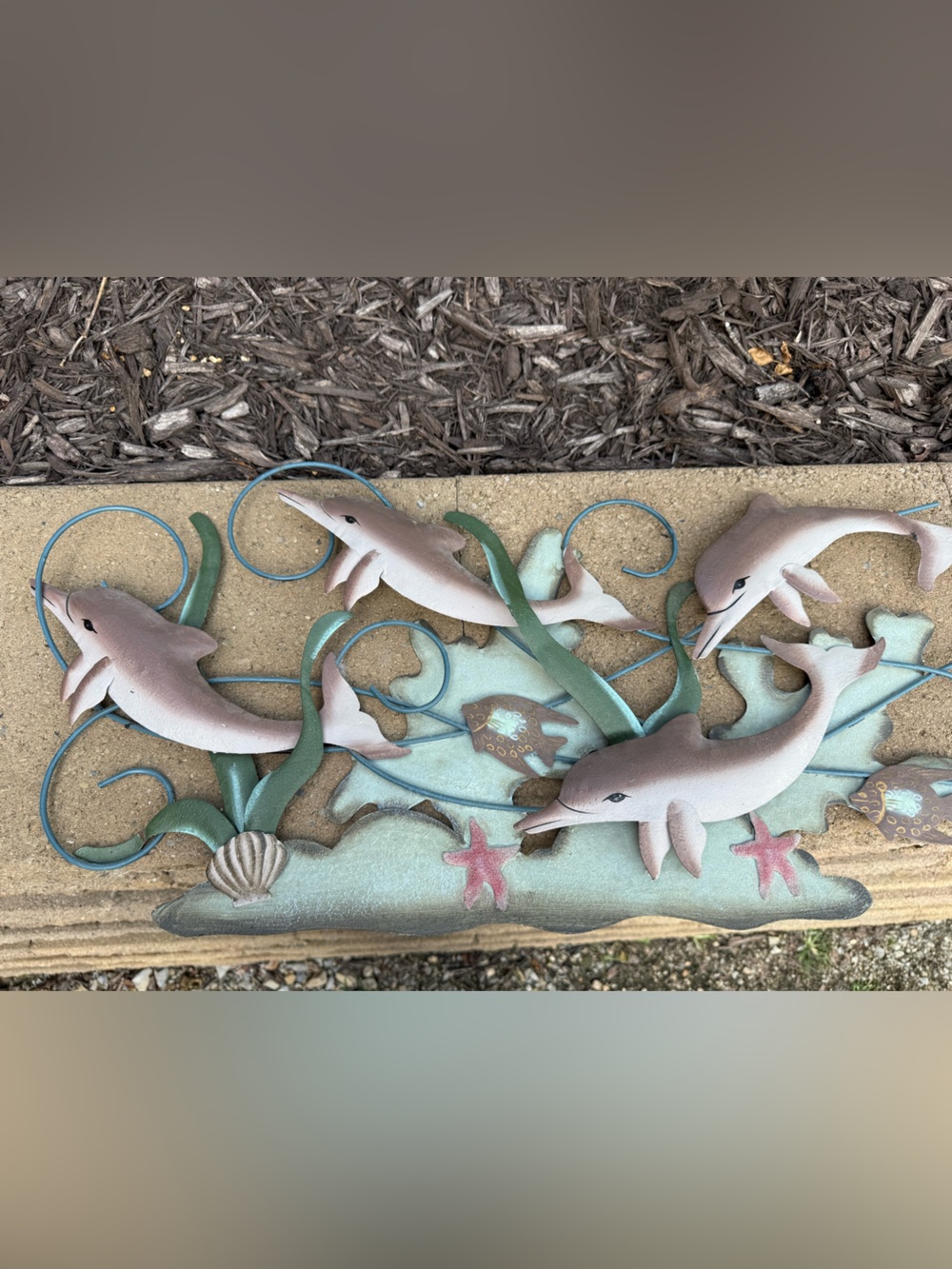 Dolphins and Sea Life Metal  Wall Sculpture - Large - Dolphins